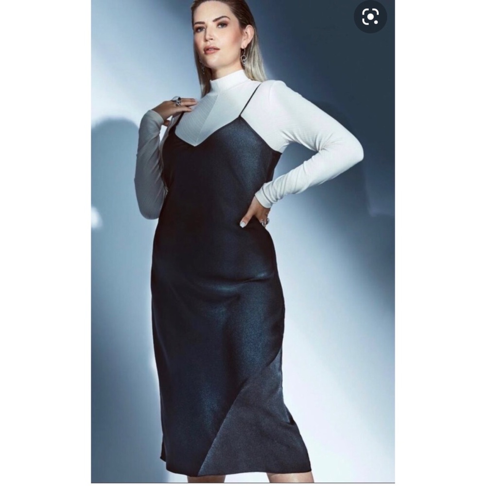 Knix Papaya Box (2021) black slip dress & body suit, size S